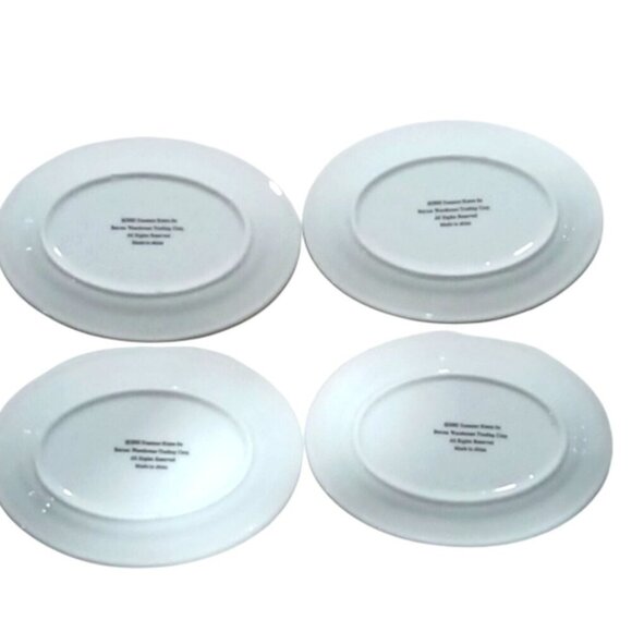 Vintage Box Set of 4 Boston Warehouse Scenes From Tuscany Painted Tidbit Plates - Picture 3 of 9